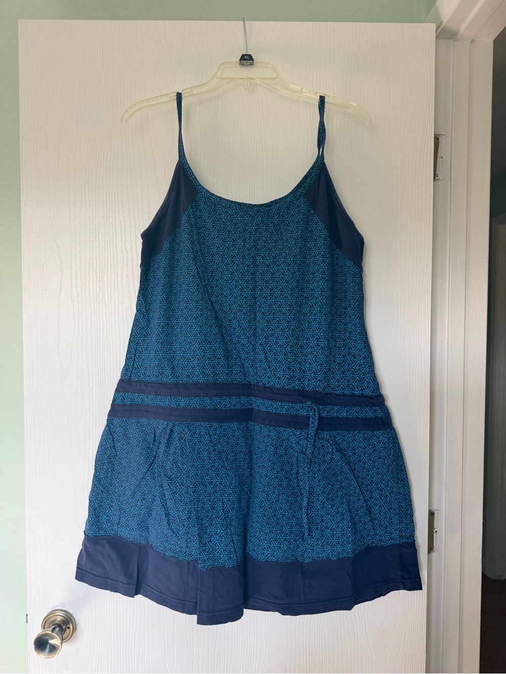 Blue Patterned Sleeveless Summer Dress